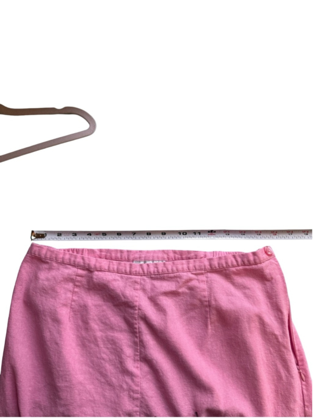 A.K.C. Pink Cropped Linen Blend Pants for Women Size L Boho Cottagecore Coastal - Picture 6 of 14